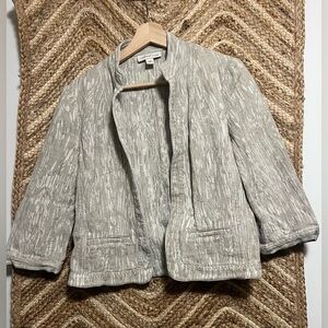 Coldwater Creek Women's Tan Blazer Jacket,Textured,Open Front,Size 6,Great